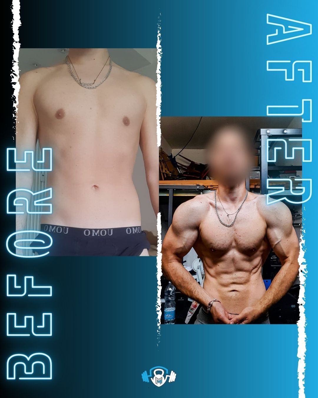 Trasformazione prima e dopo di un cliente Gymmemore